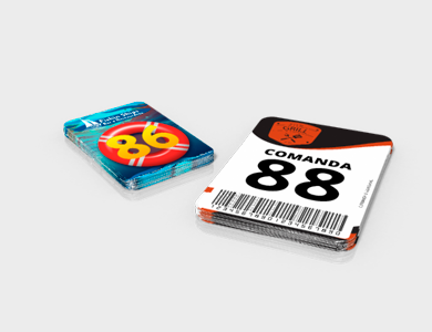 Comanda com Dados Variáveis em PVC 0,76mm Cristal Frente e Verso 8,5x11,4cm - 4x0 - 1 unid