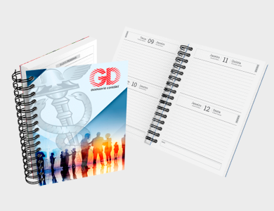 Agenda Dois Dias por Página A5 2026 Capa Maleável 96 Páginas 14,95x21cm (Couchê 300g Laminação Fosca) - 4x0 - 25 unid