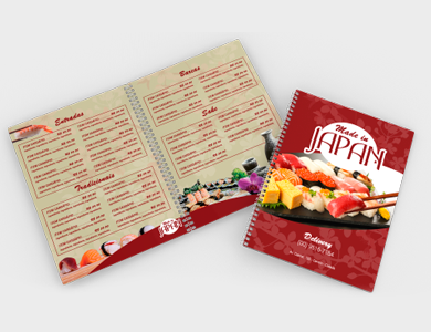 Cardápio Wire-o com 8 Páginas em PVC 0,5mm Cristal Frente e Verso 21,5x29cm - 4x4 - 5 unid