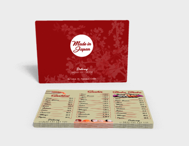 Cardápio em PVC 0,76mm Fosco Frente e Verso 30x45cm 1 Folha - 4x0 - 100 unid