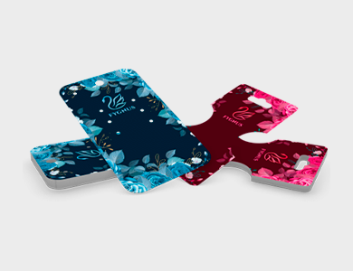 Cartela de Bijuteria Formatos Especiais Couchê 300g Laminação Holográfica 9x5cm - 4x4 - 5000 unid