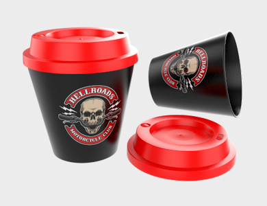 Copo Whisky com Tampa Café PP ECO 300ml - 1 Cor de Impressão - 1x1 - 10 unid