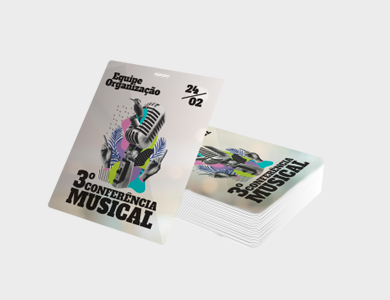 Credencial com Furo Presilha Arte Única PVC 0,3mm branco 11,5x14cm - 4x4 - 250 unid