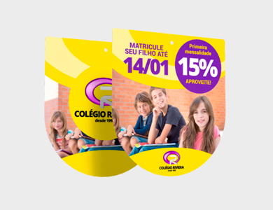 Móbile Tipo U Pequeno PVC 0,3 mm Verniz Frente e Verso 10x10 cm - 4x4 - 1000 unid